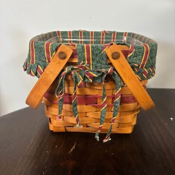 Unbranded Other - Vintage Longaberger 1995 Christmas Collection Cranberry Basket w/ Liner & Protec